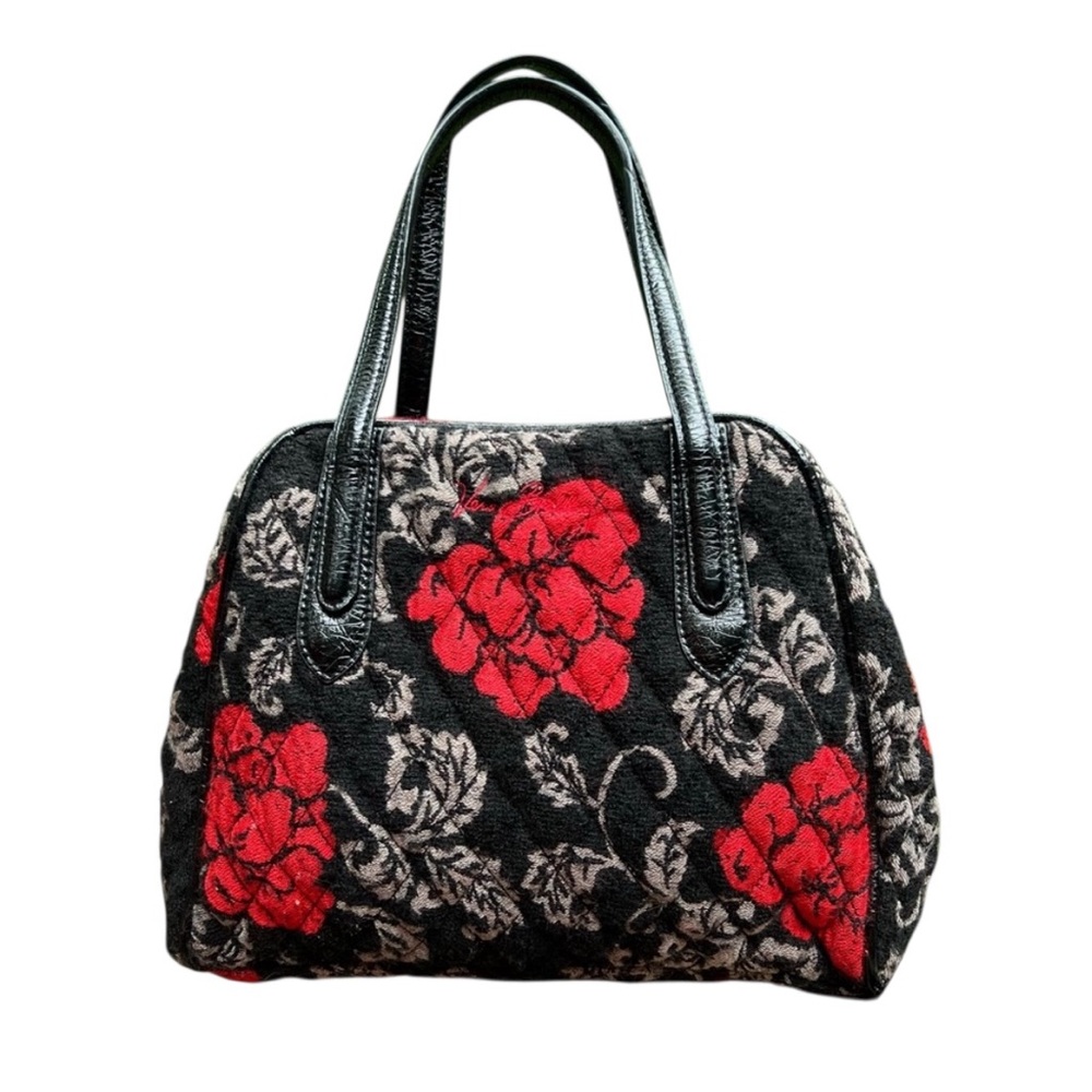GUC VERA BRADLEY VINTAGE RARE QUILTED RED ROSE SHOULDER BAG